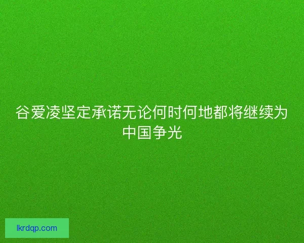 谷爱凌坚定承诺无论何时何地都将继续为中国争光 谷爱凌坚定承诺无论何时何地都将继续为中国争光